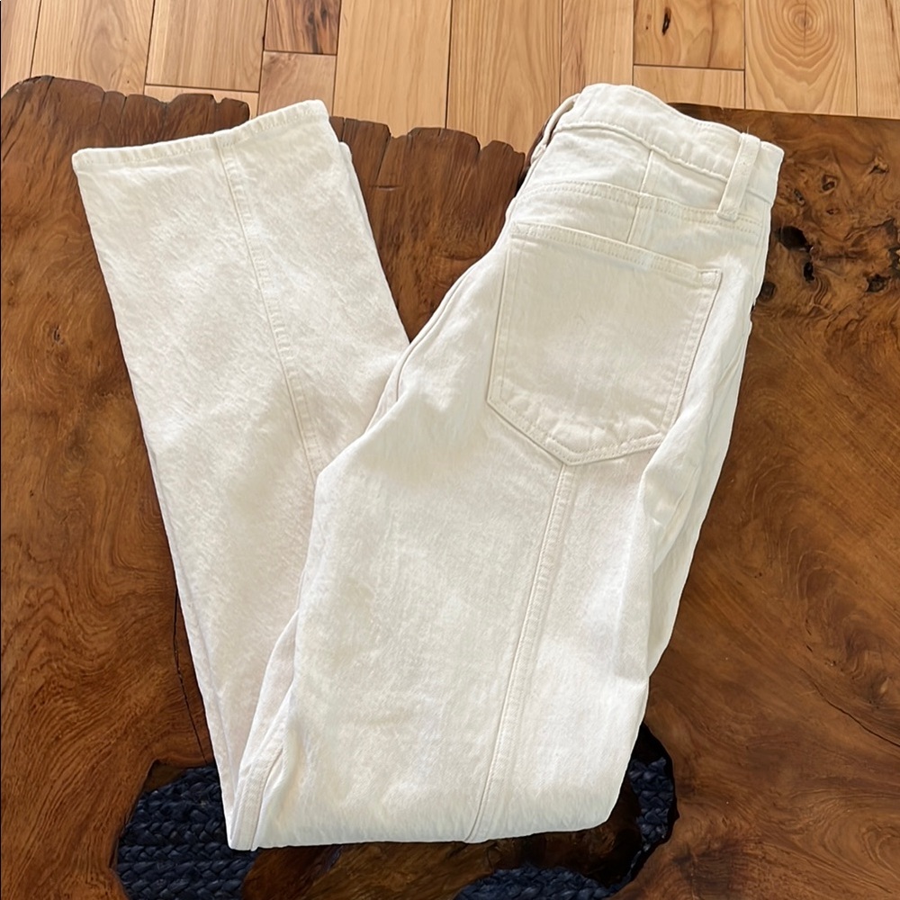 Abercrombie & Fitch Cream Ultra High Rise Pants